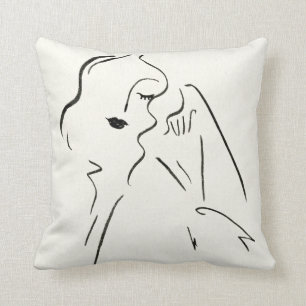 Simple Study - Sketch of a Lady Throw Pillow