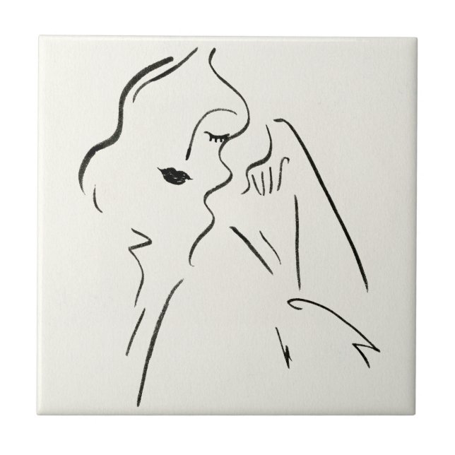 Simple Study - Sketch of a Lady Tile (Front)