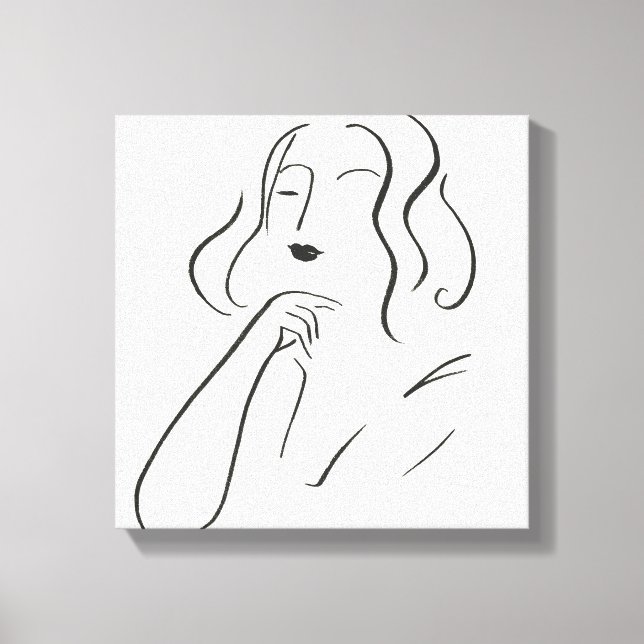 Simple Study - Sketch of a Woman Canvas Print (Front)
