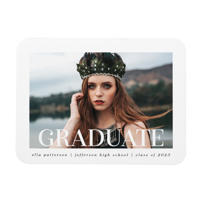 Simple Style | Graduation Photo Magnet (Horizontal)