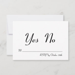 Simple & Stylish Black and White RSVP Card