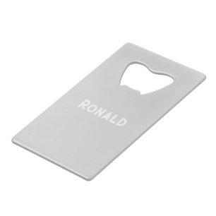 Simple Stylish Bottle Opener Custom Text Bar Key Credit Card Bottle Opener