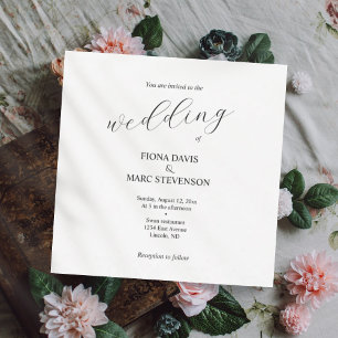 Simple stylish calligraphy wedding invitation