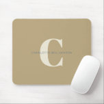 Simple Stylish Chic Monogram Name in Dusty Gold Mouse Pad<br><div class="desc">Simple Stylish Chic Monogram Name in Dusty Gold Mouse Pad</div>