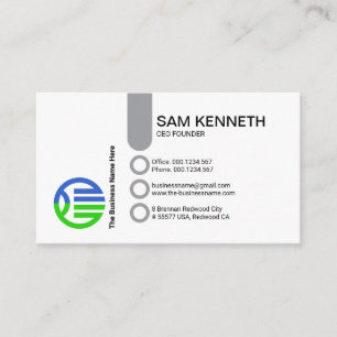 Simple Stylish Column Button CEO Founder Business Card
