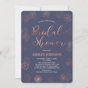 Simple Stylish Copper Bridal Shower Invitation