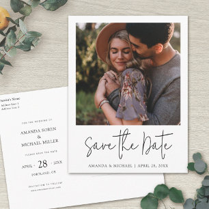 Simple Stylish Custom Photo Wedding Invitation Postcard