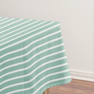 Simple Stylish Duck Egg Blue Cottage Striped Gift Tablecloth