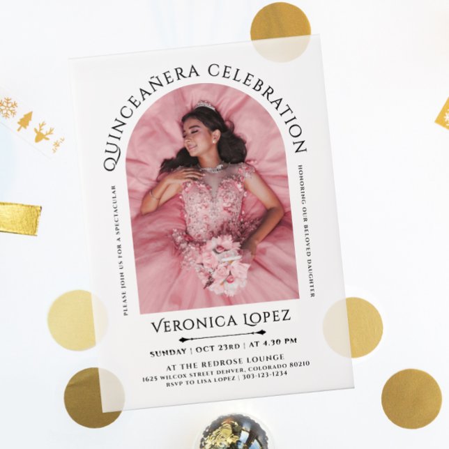 Simple Stylish Elegant Photo With Classical Typo Vellum Invitations (Creator Uploaded)