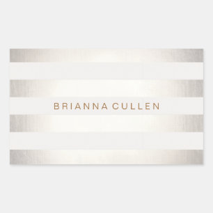 Simple Stylish FAUX Silver and White Stripes Sticker