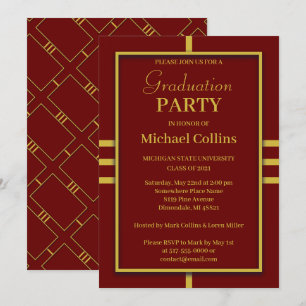 Simple Stylish Gold Border Invitation