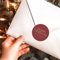 Simple Stylish Happy Holidays | Name | Red