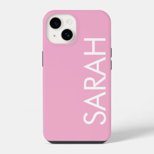 Simple Stylish Modern Classic Name light Pink iPhone 14 Case