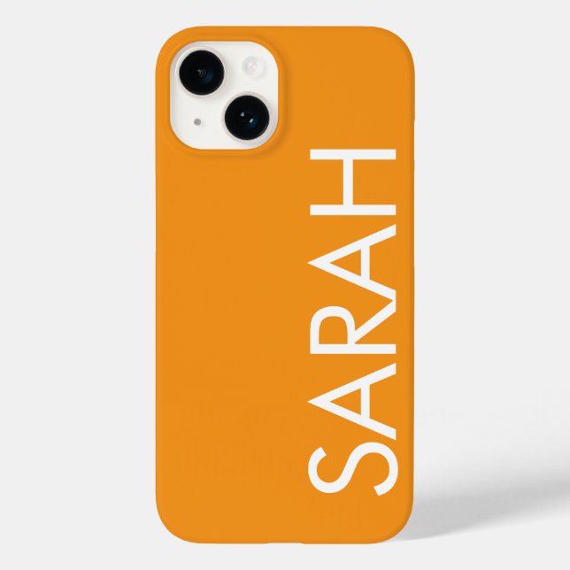 Simple Stylish Modern Classic Name Orange Colour Case-Mate iPhone Case (Back)