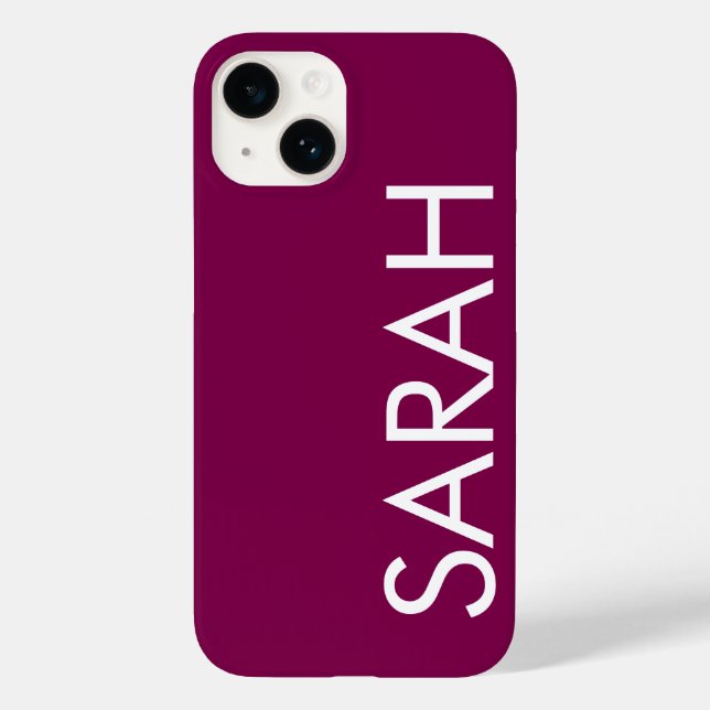 Simple Stylish Modern Classic Name Wine Colour  Case-Mate iPhone Case (Back)