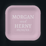 SIMPLE STYLISH MODERN CLASSIC WEDDING NAME PAPER PLATE<br><div class="desc">CUSTOMIZED NAME STYLISH MODERN ELEGANT WEDDING COLOUR PAPER PLATES.</div>