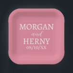 SIMPLE STYLISH MODERN CLASSIC WEDDING NAME PAPER PLATE<br><div class="desc">CUSTOMIZED NAME STYLISH MODERN ELEGANT WEDDING COLOUR PAPER PLATES.</div>