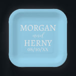 SIMPLE STYLISH MODERN CLASSIC WEDDING NAME PAPER PLATE<br><div class="desc">CUSTOMIZED NAME STYLISH MODERN ELEGANT WEDDING COLOUR PAPER PLATES.</div>