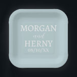 SIMPLE STYLISH MODERN CLASSIC WEDDING NAME PAPER PLATE<br><div class="desc">CUSTOMIZED NAME STYLISH MODERN ELEGANT WEDDING COLOUR PAPER PLATES.</div>