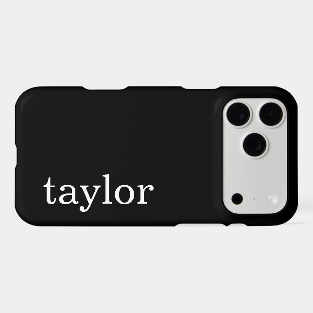 SIMPLE STYLISH MODERN CUSTOMIZED NAME BLACK (Back Horizontal)