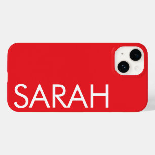 Simple Stylish Modern Customized Name Classic Red Case-Mate iPhone 14 Case