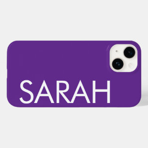 Simple Stylish Modern Customized Name Dark Purple Case-Mate iPhone 14 Case