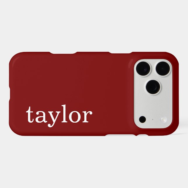 SIMPLE STYLISH MODERN CUSTOMIZED NAME DARK RED (Back Horizontal)