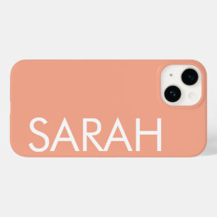 Simple Stylish Modern Customized Name PEACH Case-Mate iPhone 14 Case