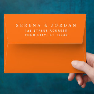 SIMPLE STYLISH MODERN CUSTOMIZED WEDDING ORANGE ENVELOPE