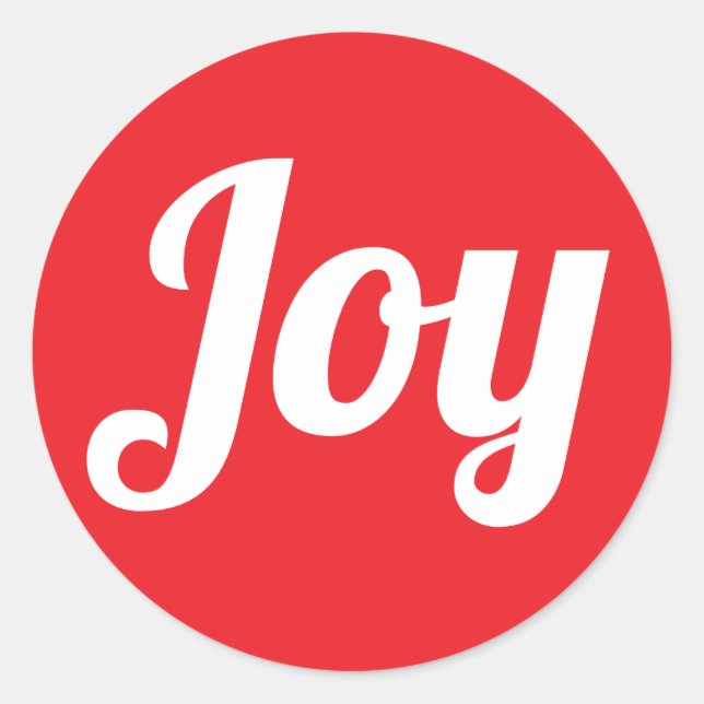 Simple Stylish Modern Minimal Joy Merry Christmas  Classic Round Sticker (Front)