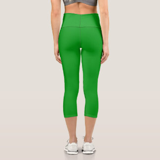 Simple Stylish Modern Minimal Monogram Green Gym Capri Leggings