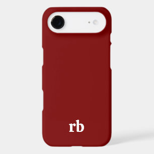 SIMPLE STYLISH MODERN NAME INITIALS DARK RED