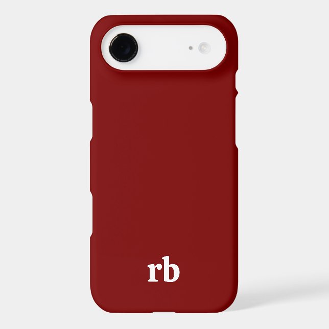 SIMPLE STYLISH MODERN NAME INITIALS DARK RED (Back)