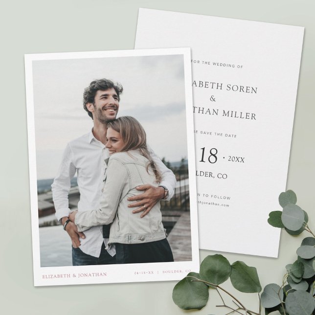 Simple Stylish Modern Photo Wedding Save the Date  Invitation (Creator Uploaded)