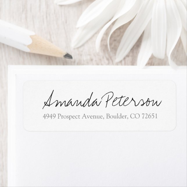 Simple Stylish Modern Script Return Address (Insitu)