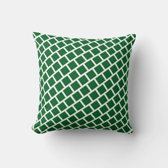 SIMPLE STYLISH MODERN SQUARE SHAPE DARK GREEN HOME THROW PILLOW (Front)