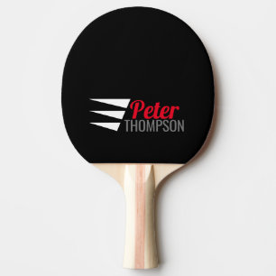 simple & stylish name BLACK Ping Pong Paddle