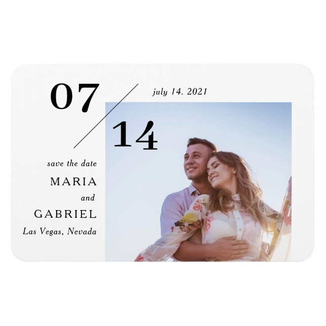 Simple stylish photo. Wedding Save the Date Magnet (Horizontal)