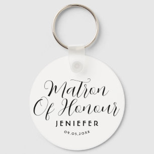 Simple Stylish Script Bridesmaid Personalized Name Keychain