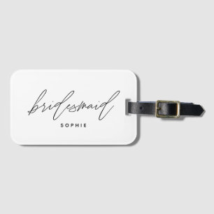 Simple Stylish Script Bridesmaid Personalized Name Luggage Tag