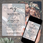 Simple Stylish Script Initials 2 Photo Wedding Invitation<br><div class="desc">Invite family and friends to a simply elegant wedding celebration with stylish monogrammed photo invitations. The pictures and all wording are simple to personalize to include any details of your choice. (IMAGE PLACEMENT TIP: An easy way to position a photo exactly how you want is to crop it before uploading...</div>