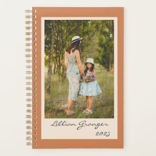 Simple Stylish Terracotta Personalized Photo 2021 Planner