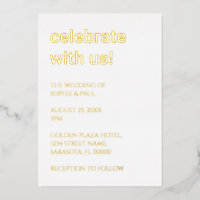 Simple Stylish Wedding Foil Invitation