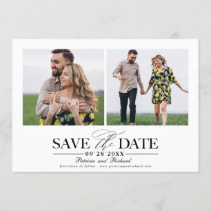 Simple Stylish Wedding Save The  Date 2 Photo Invitation