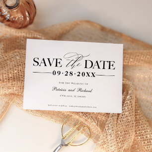 Simple Stylish Wedding Save the Date Non Photo Invitation