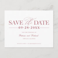 Simple Stylish Wedding Save The  Date Non Photo