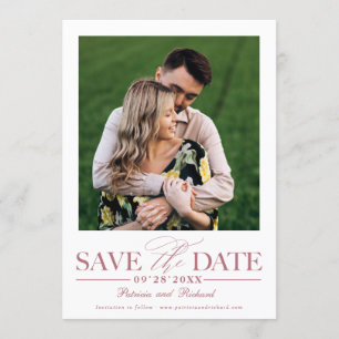 Simple Stylish Wedding Save The Date Photo Invitation