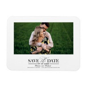 Simple Stylish Wedding Save The  Date Photo Magnet