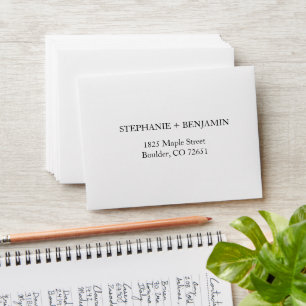 Simple Stylish White Wedding Return Address RSVP E Envelope