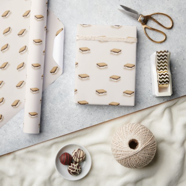 Simple Summer Classic Campfire Smores Wrapping Paper (Crafts)